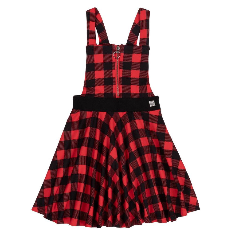 Plaid Overall Jumper Dress - 8